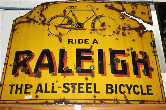 Raleigh bicycle enamel sign(-)